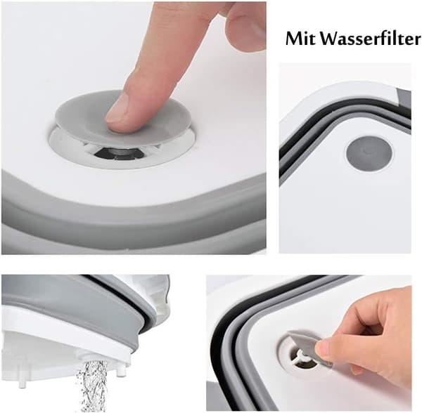 Sammenklappelig multifunktionel campingvask, plastik silikone vaskebalje-FO-