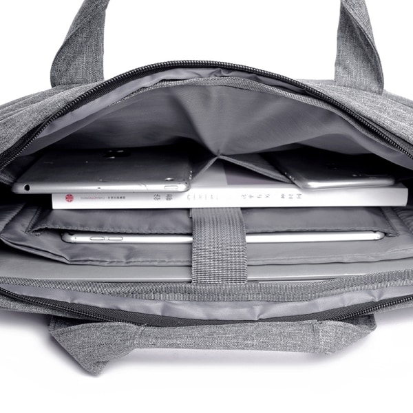 15,6 tommers laptopveske, crossbody skuldertaske for nettbrett (grå)