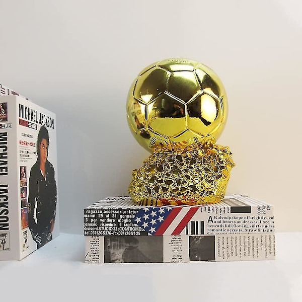 Harts Ballon d'Or-trofæ, guldbelagt, fodboldpris, bedste spiller, pokaler, fans, hjemindretning, prydgenstand, 16 cm