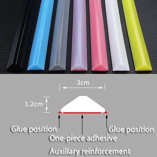 1m Self-Adhesive Shower Threshold Strip, Waterproof Silicone Barrier for Bathroom and Kitchen, Shower Threshold / Water Barrier-FO- Grå