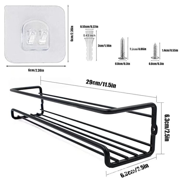 Metallinen Maustehyllysetti, 4 kpl Keittiömaustehyllyjä Liimalla DXGHC