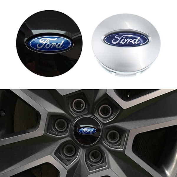 4-Pack - Ford Centrumkåpor / Hjulnav Emblem - B