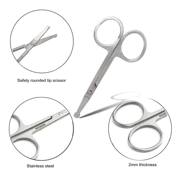 3-pack små ögonbryns- och näshårssaxar, skäggtrimmer