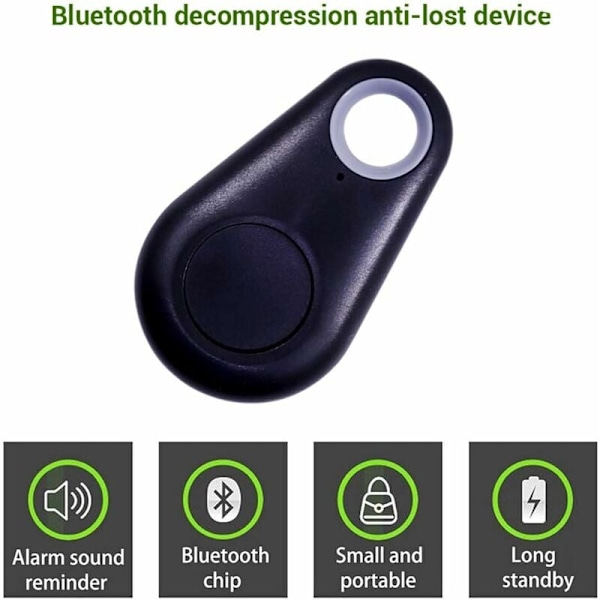 Bluetooth Smart Tracker GPS Locator Alarm Anti Lost Tracer Tracking Auto Motorcykel Husdjursnycklar för barn, 2 st