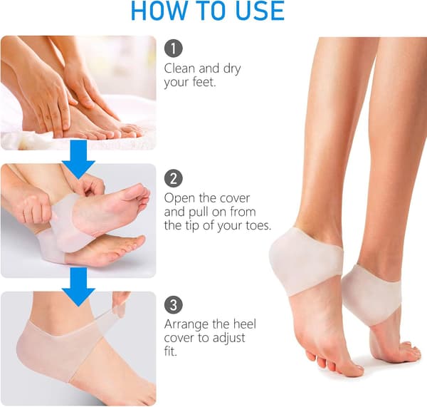 Silikonehæl, Gelhælpude, Perfekt til hælspore, Tør og revnet hud-FO-