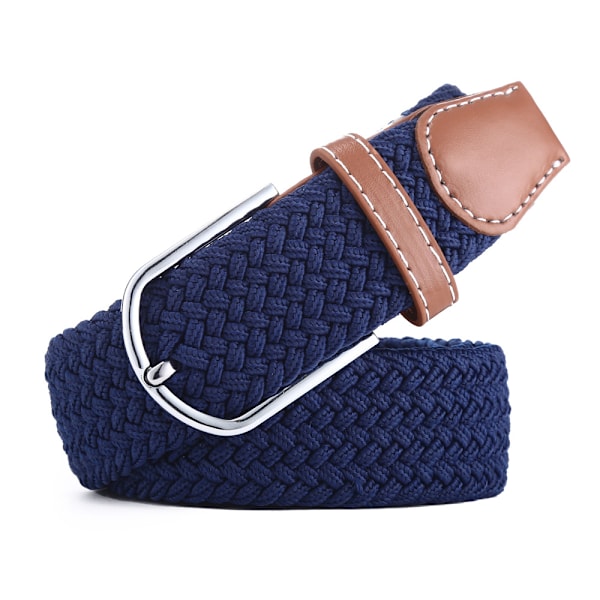 Set med 2 dam bälten Casual flätat elastiskt tyg vävt stretchigt elastiska bälten