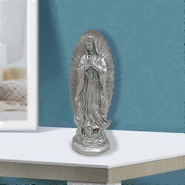 Jomfru Maria Statue Religiøs Figur til Hjem Have Skrivebord Indretning-FO-