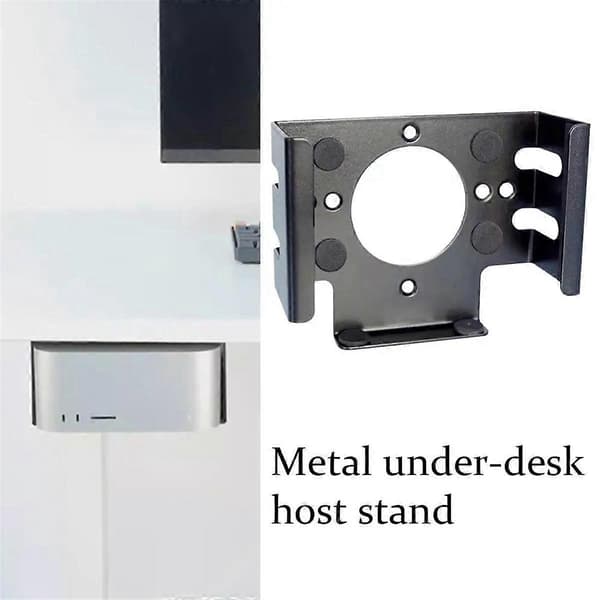 Under-skrivebordsstativ for Mac Mini M4 2024 stasjonær datamaskin metallbrakettholder bak skjermen for Mac Min-FO-