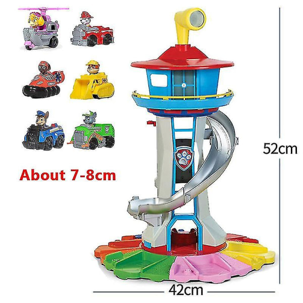 Paw Patrol Udsigtspunkt - Stort tårn med lys og lyd, legetøj til børn, fødselsdagsgave, Roman 1 tårn with 6pcs dogs