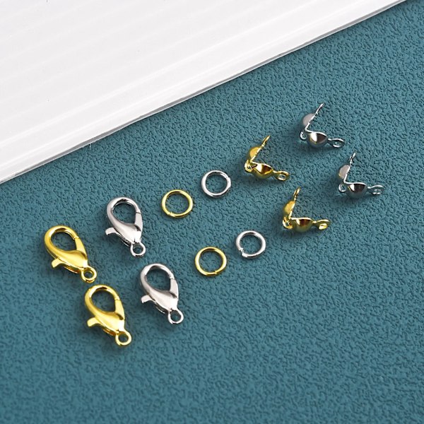500 st/ask Smyckestillverkningssatser Hummerlås Öppna Hoppringar Ändklämmor Pärlor Ask Set Handgjorda Armband Halsband Tillbehör
