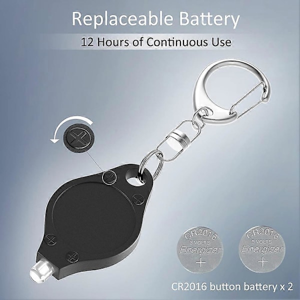 10-pack Mini Keychain Flashlight Ultra Bright LED Keychain Light, LED Keychain Black-FO-