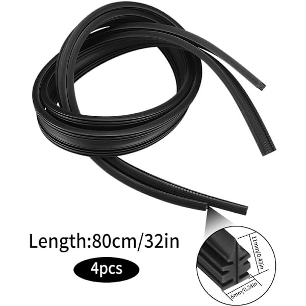 4 Pcs Rubber Replacement Wiper Blades, 800mm Universal Windshield Wiper Blades, Replacement Rubber-FO-