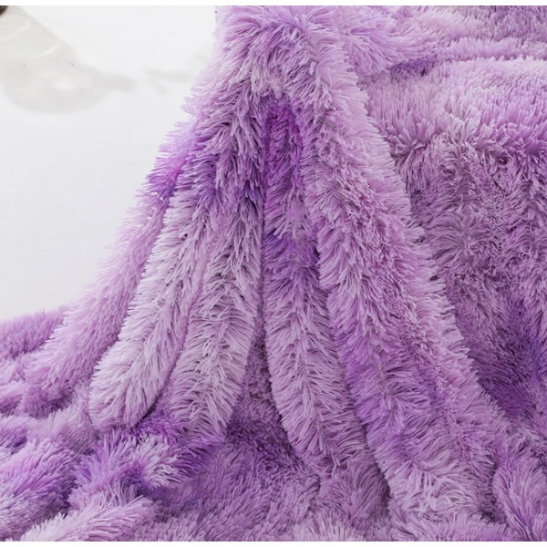 Kaksinkertaiset pitkäkarvaiset pörröpeitot, liila purple purple XL