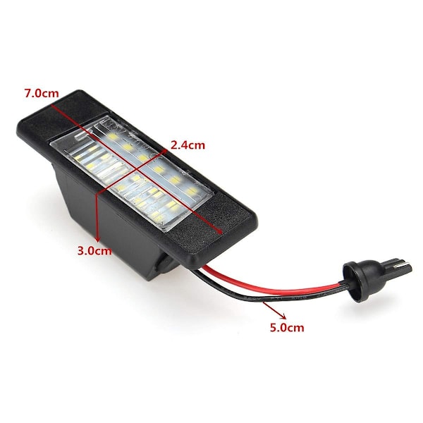 2 stk Bil 18leds Nummerpladelys Plast Til Nissan Qashqai