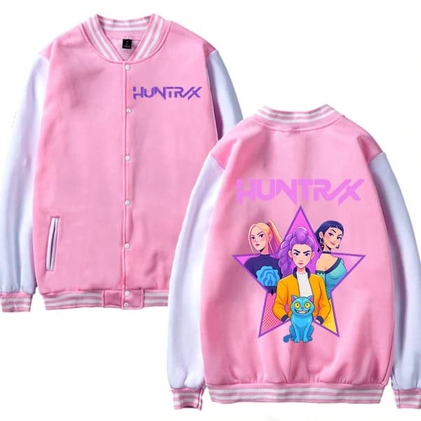 KPop Demon Hunters Rosa Baseballjakke for Barn – Høst Vinterjakke for Jenter pink 6 100