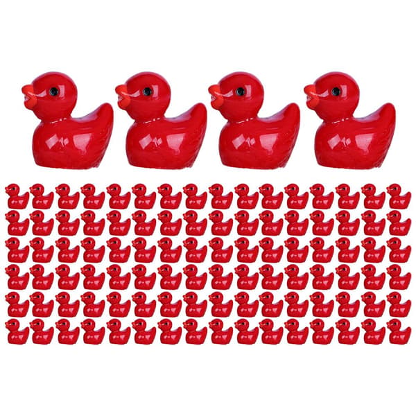 100 stk. mini-ænder, små harpiks-ænder miniaturefigurer små Pla-FO-