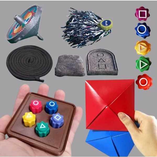 Gos- Squid Game 2 Koreansk Folkspel Set – Lekset Inspirerat av Squid Game 2 (9 st + Bas) r