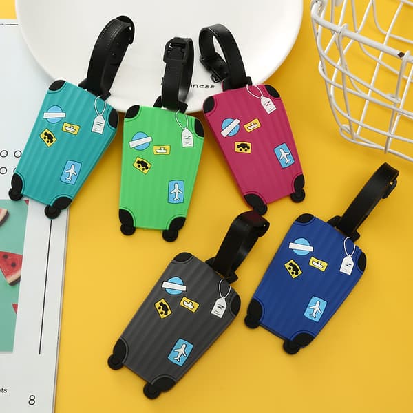 5-pack PVC-bagagelappar med adresshållare - resetillbehör-FO-