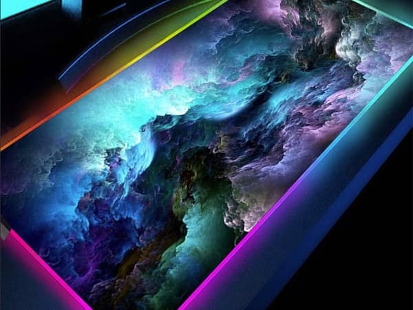 Gaming Musemåtte med RGB LED Lys - 90x40cm - Ocean Waves-FO-