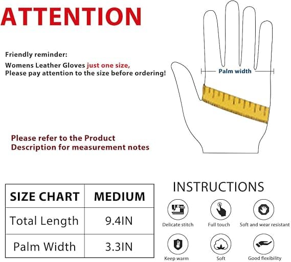 Læderhandsker til kvinder - Varme touchscreen vinterhandsker til kvinder PU læderluffer Blødt fleeceforet fuldfinger vinterhandsker til kvinder piger-FO-