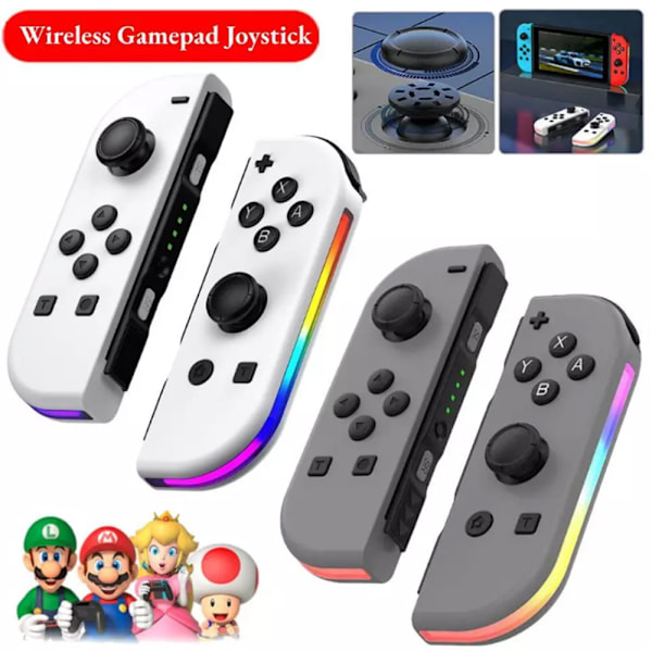 För Nintendo Switch Joy-Con-kontroller Vänster & Höger Trådlös 1 par Gamepad Joypad Grey