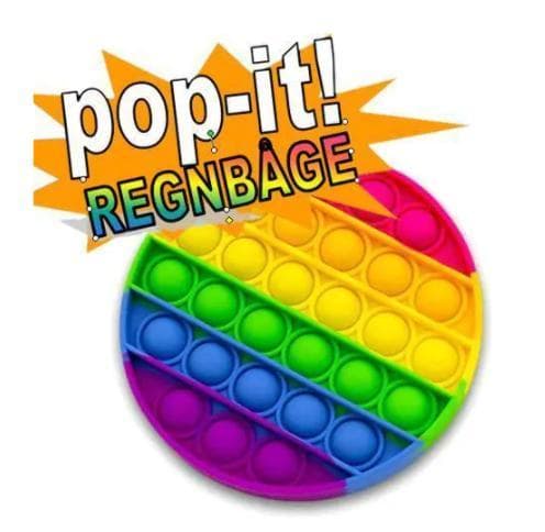 Popit Fidget Pop It Regnbue Rund - CE Godkendt-FO-