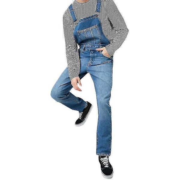 Miesten Löysät Denim-haalareiden Hihnat Housut Dungarees Jean Jumpsuits ZD B2 m