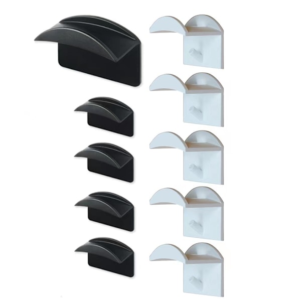 10 stk hatt-hengere arrangør - veggmontert baseball caps holder, svart Black