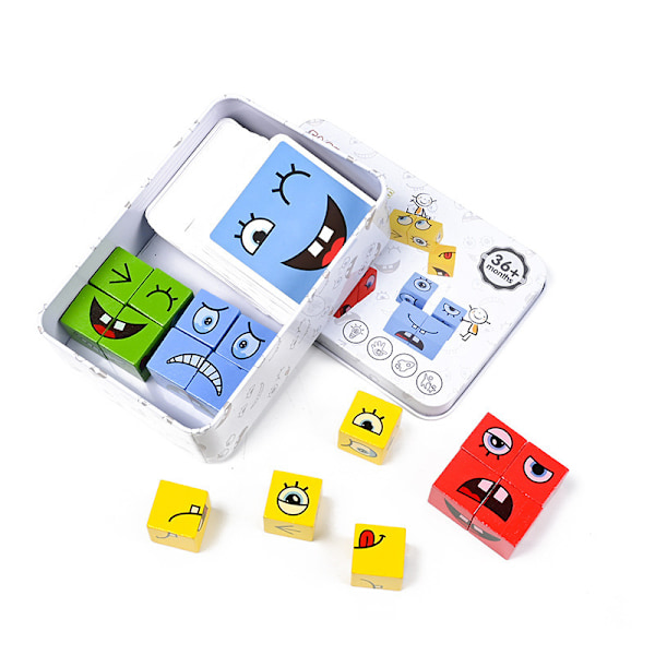 Rubiks kube med ansiktsendring (Rubiks kube med ansiktsendring i metallboks)