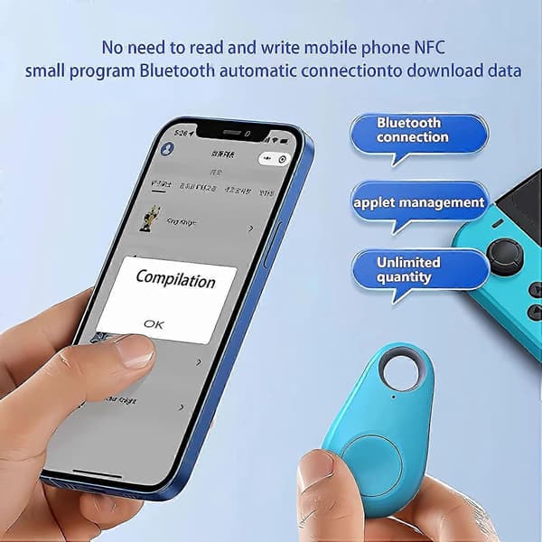 Ubegrænset Amiibo Link Bluetooth-nøgle App understøttet til Zelda Splatoon 3-FO- Blue