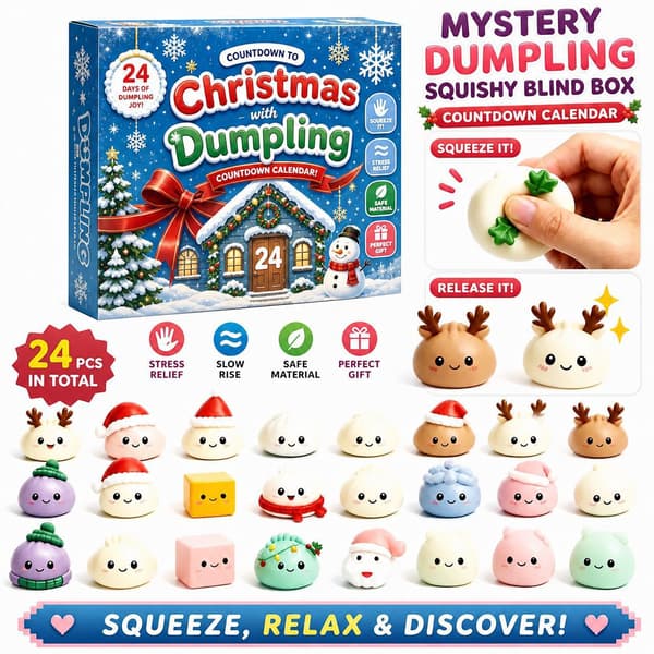 2026 Julekalender 24 Dages Squishy Dumpling Blind Box Stressaflastende Fidget Legetøj Style 2