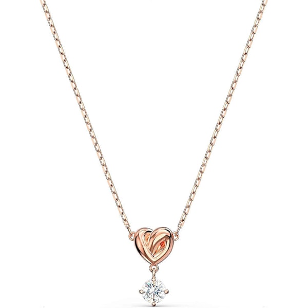 Korkealaatuinen Twist Love Heart Pyöreä Timanttikaulakoru Nainen Swarovski Elementti Kristall Solisluuketju