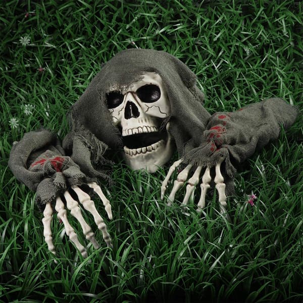 3-delt Halloween-jordmarkør skelet, skelet, tre dele-FO-