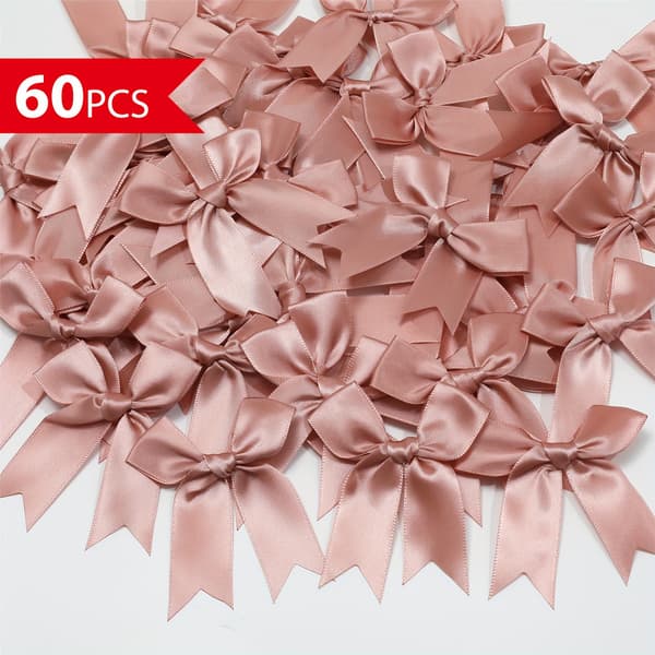 Eleganta pysselrosetter för presentinslagning, bröllopsdekorationer, fester och bakning 60pcs White