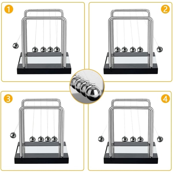 Newtons pendel, stor Newtons vagga 18 cm pendel Newtonbollar Newtonsving Vetenskapsspel Kontorsbordsdekoration