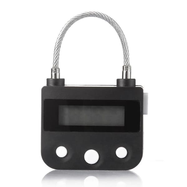 2x Electronic Timer Lock with Time Lock, Countdown Lock with USB Charging, 130kg Pull Force, Waterproof for Outdoor Use, 46x40x20mm, Black-FO-