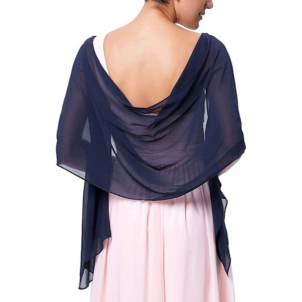 Myk chiffong Pashmina sjal skjerf og omslag for formell aftenkjole, brud brudepike sjal for bryllup
