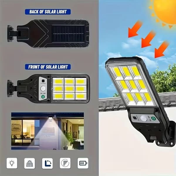 4-pakning Solar LED Vegglampe Bevegelsessensor Utendørs Sikkerhetslampe 4-Pack Beige