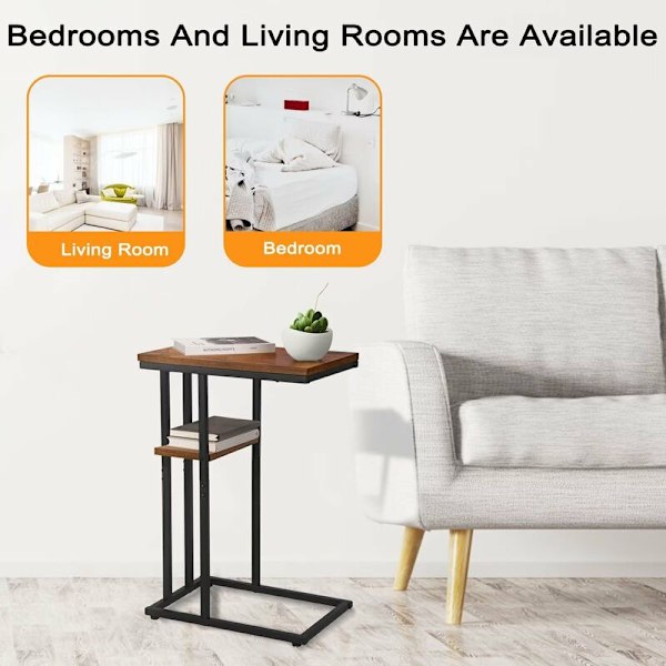 C-formet sidebord sofabord sengebord lille plads lille sidebord stue soveværelse land snacks bord
