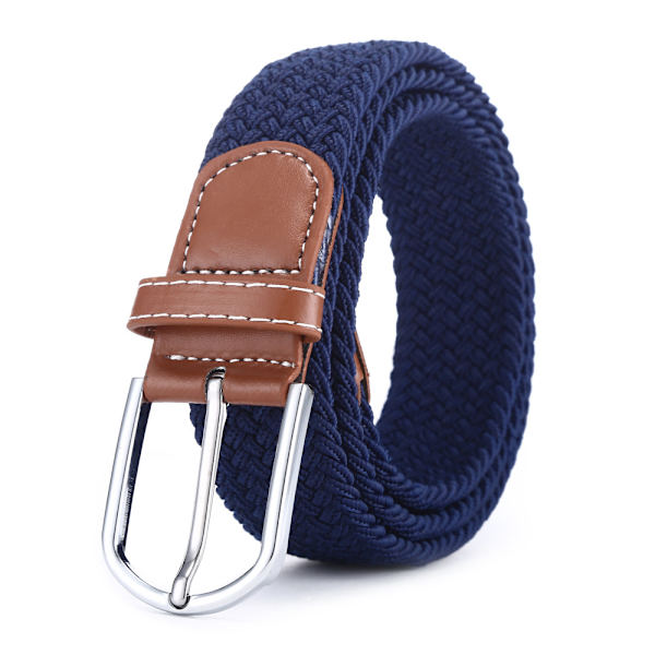 Set med 2 dam bälten Casual flätat elastiskt tyg vävt stretchigt elastiska bälten