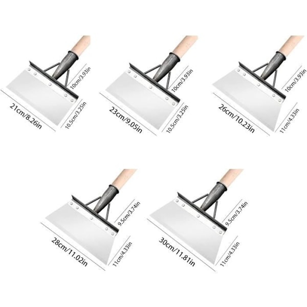 Rengjøringsspade, Hagespade i rustfritt stål, Hagespade for ugress og mose (26 cm)