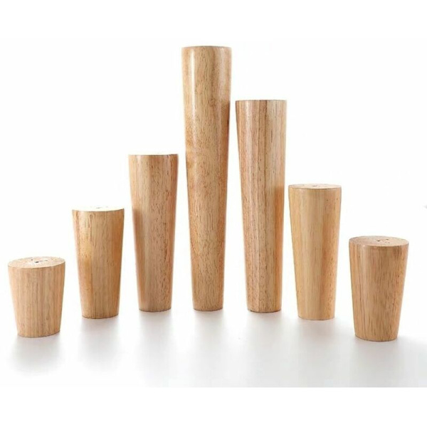 Set med 4 soffben i massivt trä, möbelben för fåtölj, sängbord, garderob, låda (höjd 15 cm)