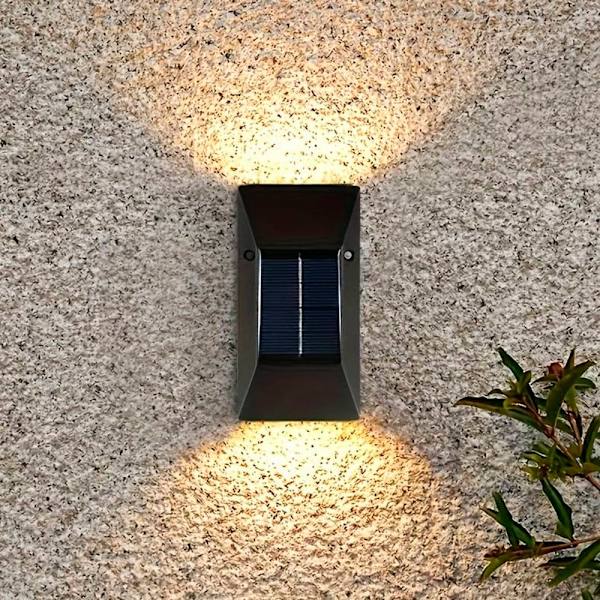 LED Solar Wall Light (Up-Downlight), 2 pcs. Black-FO- 185