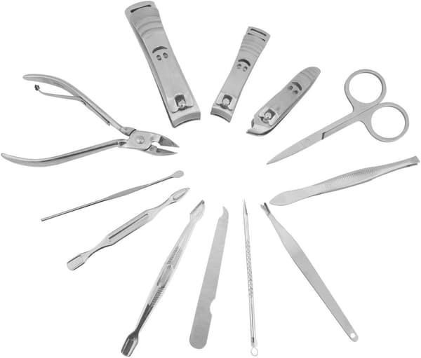 Nagelvård Manikyrset - 12 delar - Pedikyr Nagelklippare Nageltång-FO-
