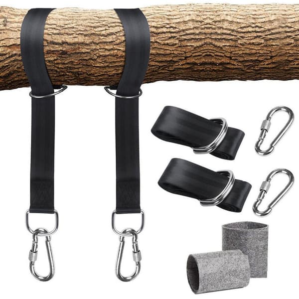 Swingfäste, hängmattfäste, fästset för hängstol med max 200 kg i rivtålig polyester med 2 skyddande dynor för axel och-FO-