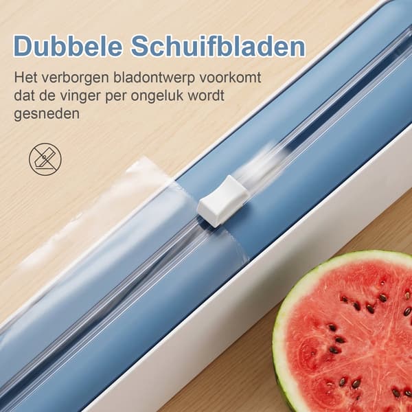 Plastfoliedispenser med justerbar åbning og sugekopdesign til køkkenbrug White