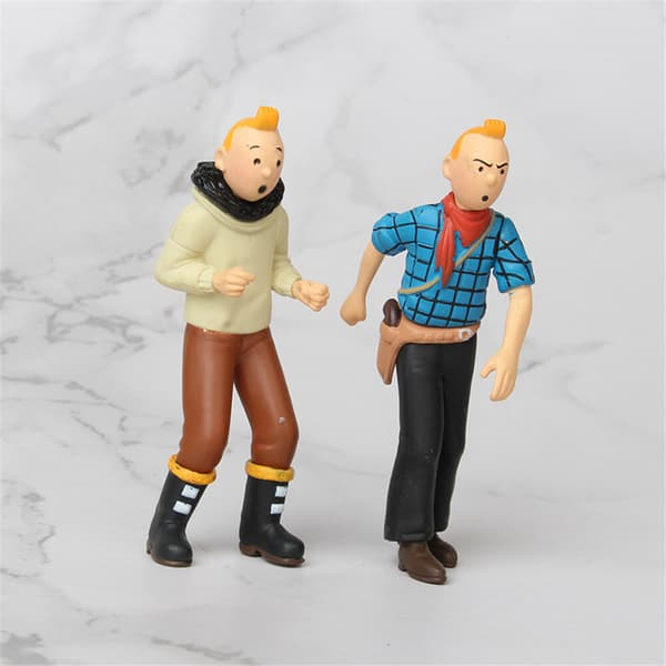 6 stk Tintins eventyr Kaptein Haddock levende figurer til barn-FO-
