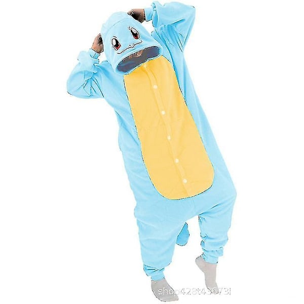 Squirtle Kostym Helkroppspyjamas Halloween Jul Overall Kigurumi För Män Kvinnor L