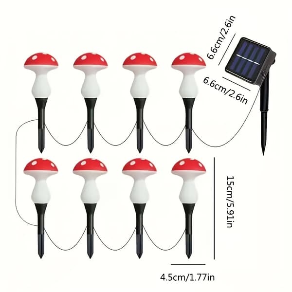 Solcelle Svampe Havelamper 20-pak, 8 Lystilstande, Plastik, Sti Terrasse Indretning 20Pcs