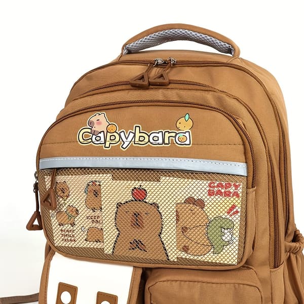 Capybara Ryggsäck Nylon Lätt Skolväska Stor Kapacitet Not provided Four Grid